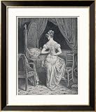 Lady Laces up Her Corset at the Back Framed Art Poster Print by Leon Noel, 25x30