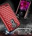 LG G Flex 2 Case, Style4U G Flex 2 Studded Rhinestone Crystal Bling Hybrid Armor Case Cover for LG G Flex 2 (2015 Release) with 1 Stylus [Red / Black]