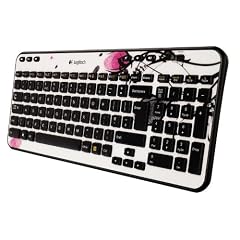 Logitech K360 Tastatur schnurlos Fingerprint Flowers (deutsches Tastaturlayout, QWERTZ)