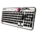 Logitech K360 Tastatur schnurlos Fingerprint Flowers (deutsches Tastaturlayout, QWERTZ)