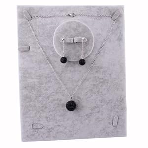 Kadima Swarovski Elements Crystal Disco Ball Black Pendant Necklace & Stud Dangle Earrings Jewelry Set,Include Chain 18 Inches,Earring:8mm Ball,Pendant:12mm Ball
