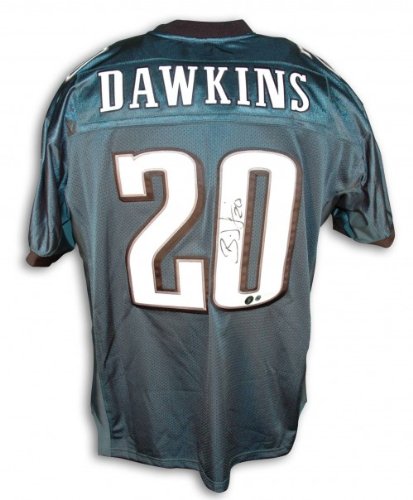 Brian Dawkins Autographed/Hand Signed Philadelphia Eagles Green Reebok Authentic Jersey