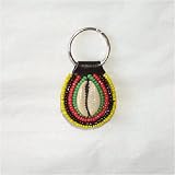 Hand Made Massai Beaded African Keyring Key Chain Holder With Cowry Shell - Vartied Styles and...