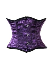 Shaper Corset Purple Brocade Underbust Tight Lacing Waist Training Cincher SC10010 (40 (If you have a natural 29"-30" waist))
