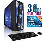 CybertronPC X-Cruiser 2 CIAN1120SBQ, Black, Intel Core i3 Dual Core (2.93GH ....