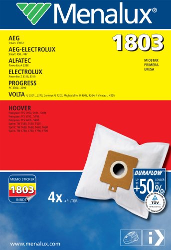Menalux 1803 / 4 Staubbeutel  / 1 Microfilter / Duraflow / AEG / Electrolux / Progress / V Preisvergleich