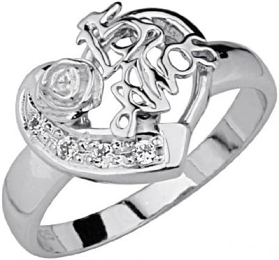 .925 Sterling Silver Rhodium Plated 15 Años CZ Ring (size 7)