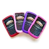 4 Cases for BlackBerry Curve 8900 (T-Mobile) Diamond Border Silicone Skin Cases, Pack of 4: Baby Pink, Hot Pink, Red, & Purple