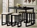 Furniture online: 5pc Counter Height Dining Table & Stools Set Black Oak Finish