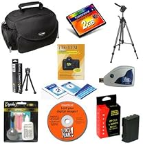 Accessory Kit for Canon Rebel XT & XTi Digital SLR Camera with Spare NB-2LH Battery for Canon + Transcend 2GB Compact Flash (CF) Card + High Speed USB 2.0 CompactFlash (CF) Card Reader + Deluxe Photo/Video 53" Tripod + Deluxe SLR System Camera Bag/Case + More