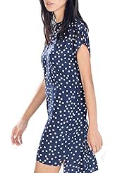 Above the Knee Dots Print Slit Vintage Cotton  Dress