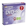 Memorex DVD+R Disc Pack with Jewel Cases - 5 pk.