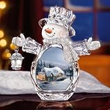 Thomas Kinkade Silent Night Crystal Snowman