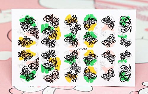 8 Packs of 3d Nail Polish Strips Wraps Water Slide Nail Art Decals / Tattoo / Stickers, Butterfly and Flower Style 1