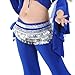 BellyLady Belly Dance Hip Scarf, Multi-Row Silver Coin Dance Skirt