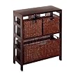 Espresso Wide Shelf with 3 Wire Baskets