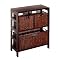 Espresso Wide Shelf with 3 Wire Baskets