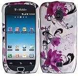 Samsung Exhibit 4G T759 Designer Purple Lily HARD PROTECTOR COVER CASE/SNAP ....