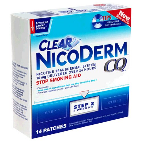 NicoDerm CQ Step 2 Clear Patch, 14 mg, 2-Week Kit (14 patches)