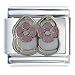 Pink Baby Shoes Italian Charms Bracelet Link