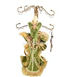 Victorian Jewelry Stand Lace Beaded Green 11.5 Inches
