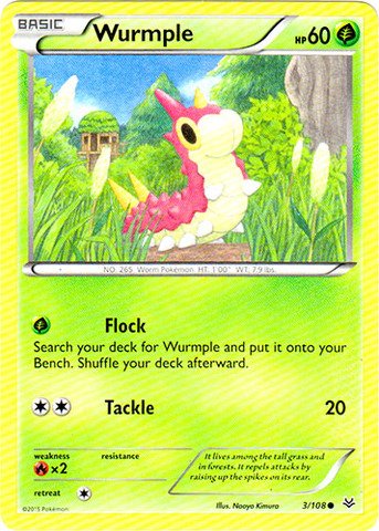 Pokemon - Wurmple (3/108) - XY Roaring Skies