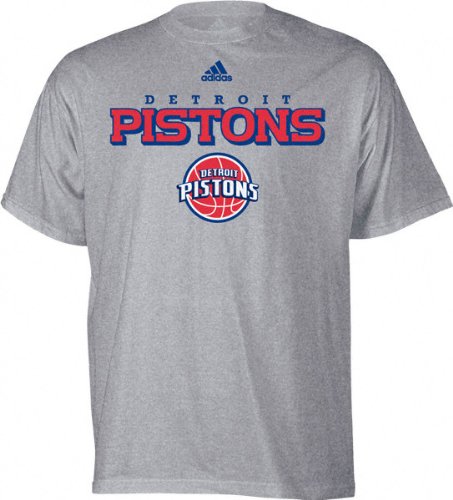 adidas Detroit Pistons Ash True Court T-shirt (Large)