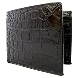 DataSafe 'Croc' Patterned Italian Leather Security Wallet (Black)