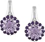 10k Gold Rose de France and Amethyst Earrings