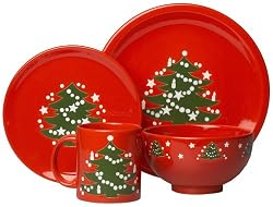 Waechtersbach Christmas Tree 4-Piece Dinnerware Set, Service for 1