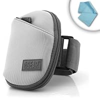 Archos 5 Sleek Premium Weather Proof Grey Neoprene Carrying Case - For ORIGINAL and ANDROID 32 / 60 / 120 / 160 / 250 / 500 GB Internet Media Tablets ** Includes Micro Fiber Cleaning Cloth