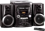 GPX HMTU3234 Stereo System with CD Player, AM/FM Stereo, Turntable, and Cassette Deck