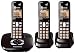 Panasonic KX-TG6423GT schnurloses DECT-Telefon Trio mit Anrufbeantworter schwarz