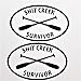 Shit Creek Survivor (2 PACK) Vinyl Decal Sticker|BLACK|Cars Trucks Kayak Canoe Vans SUV Laptops Walls Glass Metal |4