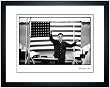 Leonard Bernstein Conducting in Front of the Flag, 1959