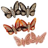 France Luxe Small Double Butterfly Barrette with Swarovski