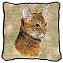 Abyssinian Cat Woven Lap Square (Throw Blanket)