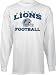 Detroit Lions White Stacked Helmet Long Sleeve Tee Shirt By Reebok (S=36)
