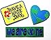 PP patch Set 3 Have A Nice Day patch , Love the Earth Heart patch , we are one patch DIY Applique Embroidery Iron on Patch