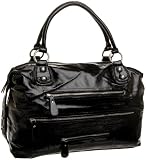Deux Lux Patent with Zippers Shoulder Bag