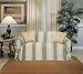 Classic Slipcovers Printed Classic Stripe Canvas Loveseat Slipcover, Sage