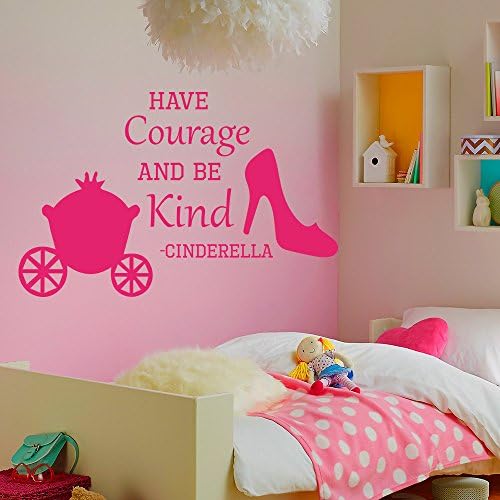 DecorRooms Wall Decals Have Courage And Be Kind Vinyl Quote Wall Decal Shoe Sticker Bedroom Interior Design Mural Girl Nursery Decor
