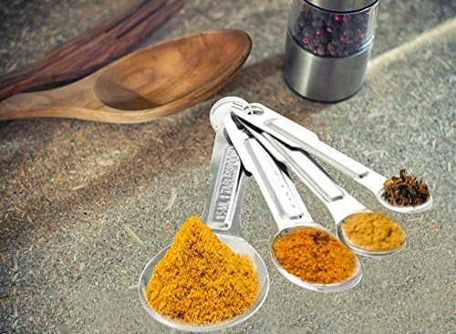 Measuring Spoons Stainless Steel: Spoons Set of 4, Engraved: 1/4,1/2, 1 Tablespoon,1 Teaspoon. Measuring Spoon Set with Bonus Recipe E-CookBooks by Classic Ambiance