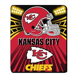 Kansas City Chiefs Light Weight Fleece NFL Blanket (Shadow Series) (50x60")"