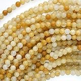 Yellow Honey Jade 3mm Round Beads / 16 Inch Strand