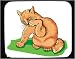 Decorated Mouse Pad with licking, cat, bathing, paw, pet