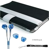 Melrose Canvas 2-Tone Black/Silver Stylish Slim Case for Kindle 2 - NEW UPDATED/IMPROVED CASE DESIGN - (Fits 6" Display, 2nd Generation Kindle Only) + Indlues a 4-Inch Determination Hand Strap + Hi-Fi Noise-Reducing Ear Buds Earphone set