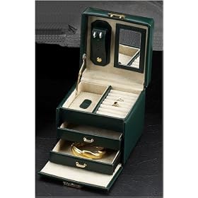 Green Leather Jewelry Case