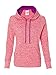 J. America Ladies Pullover Hooded Sweatshirt, Coral/Magenta, X-Large