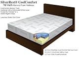 Silver Rest Cool Comfort 12-Inch 3-Layer Gel Memory Foam Mattress, California King Size